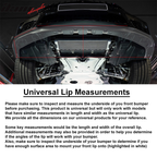 Universal Valance Front Bumper Lip Splitter Chin Spoiler 3PC PP