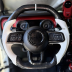 Flat Top & Bottom Real Carbon Fiber Steering Wheel for Jeep Wrangler JL (2018+)