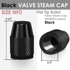 RT 007 Knurled Valve Caps - Black