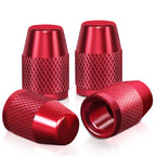 Red Knurled Valve Caps - RT 007 Style
