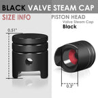 Piston Head Style Valve Caps - Black