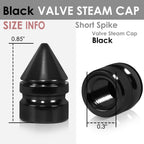 Spiked Black Valve Caps - RT 011 Style