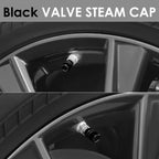 Hex Style Valve Caps with Mid Cut Outs - Black