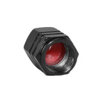 Hex Style Valve Caps with Mid Cut Outs - Black