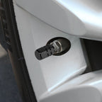 Hex Style Valve Caps with Mid Cut Outs - Black