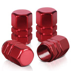 Hex Style Valve Caps with Mid Cut Outs - Red