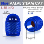 RT 108 Acorn Grip Blue Valve Caps