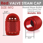 RT 108 Acorn Grip Valve Caps - Red
