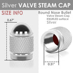 Acorn Grip Valve Caps - Silver