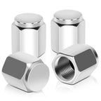 Hex Circle Step Top Valve Caps - Silver