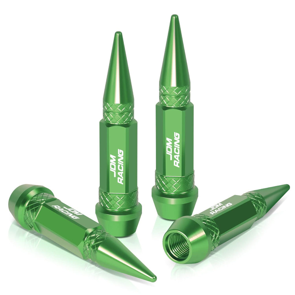Spiked Lug Nut Style Valve Caps - 60MM Green