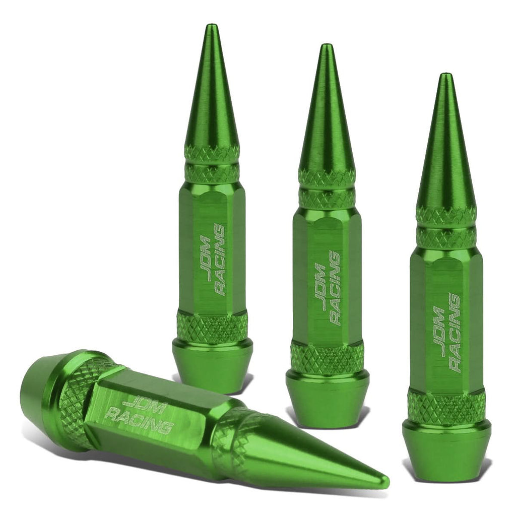 Spiked Lug Nut Style Valve Caps - 60MM Green