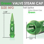Spiked Lug Nut Style Valve Caps - 60MM Green