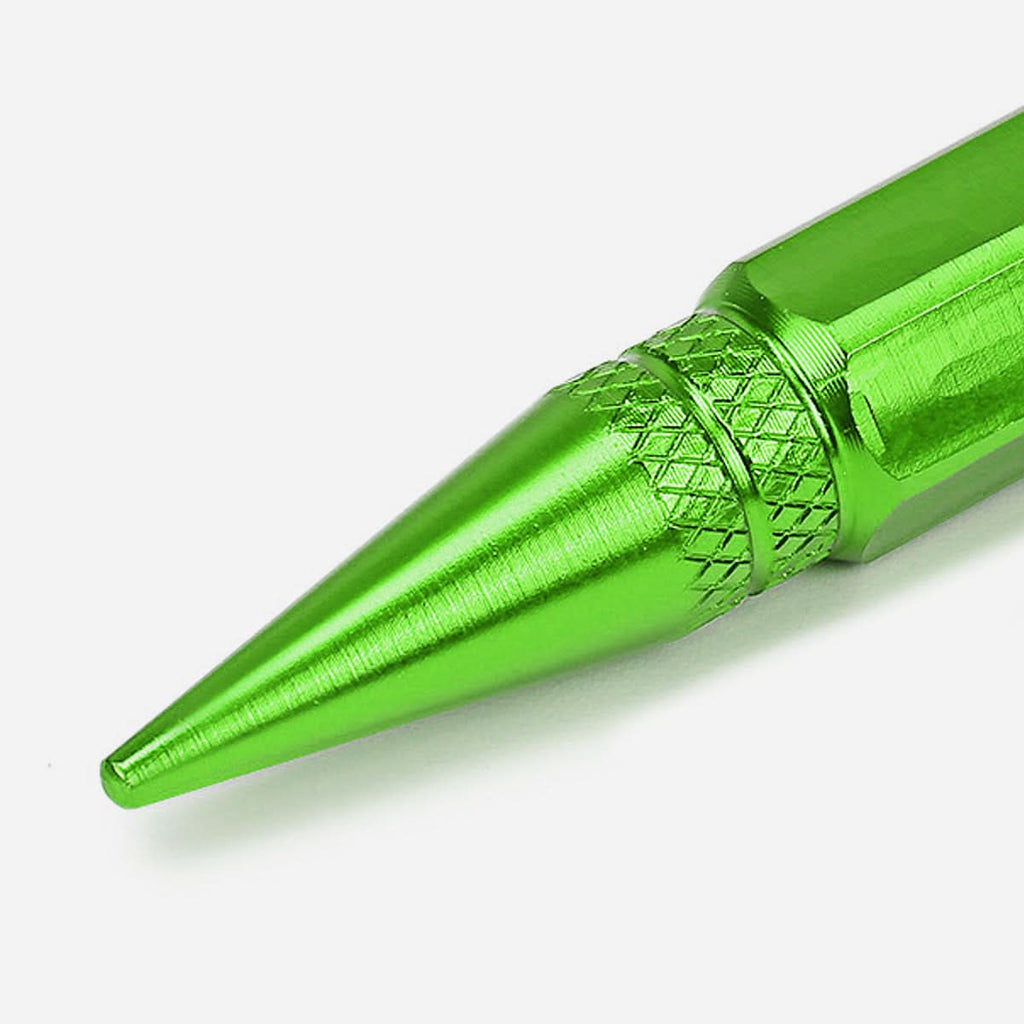 Spiked Lug Nut Style Valve Caps - 60MM Green