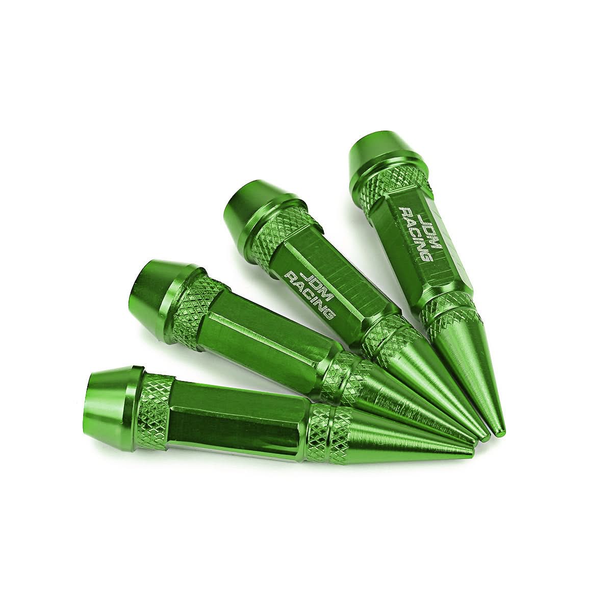 Spiked Lug Nut Style Valve Caps - 60MM Green