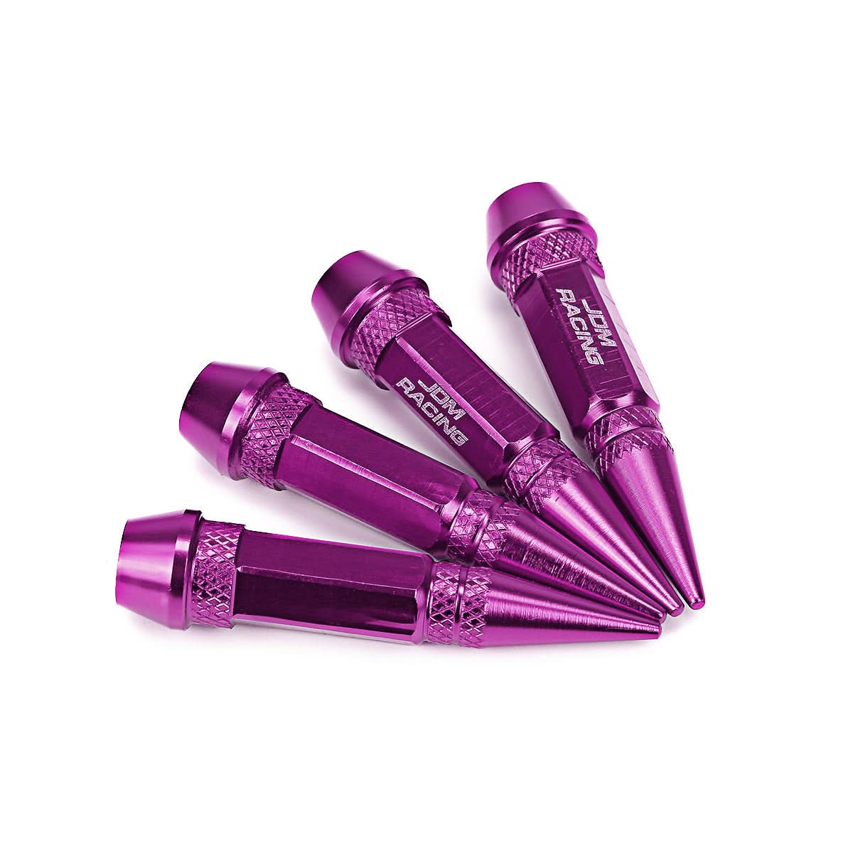 Spiked Lug Nut Style Valve Caps - 60MM Purple Polyurethane