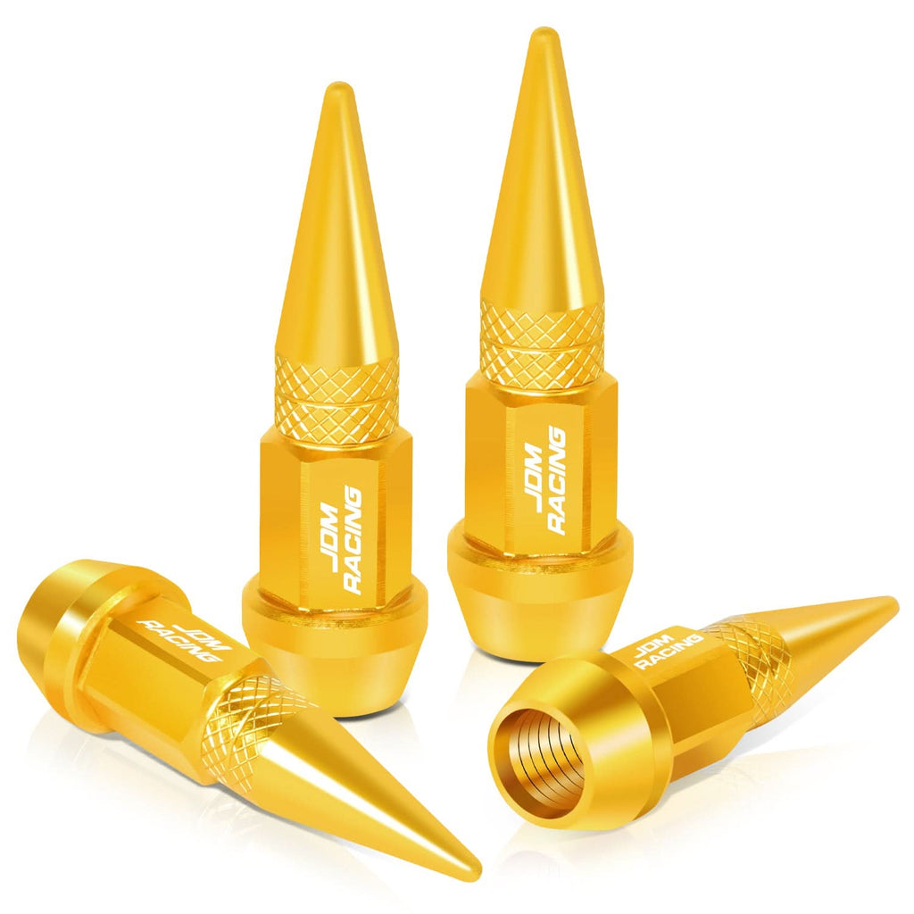 Spiked Lug Nut Style Valve Caps - 45mm Gold