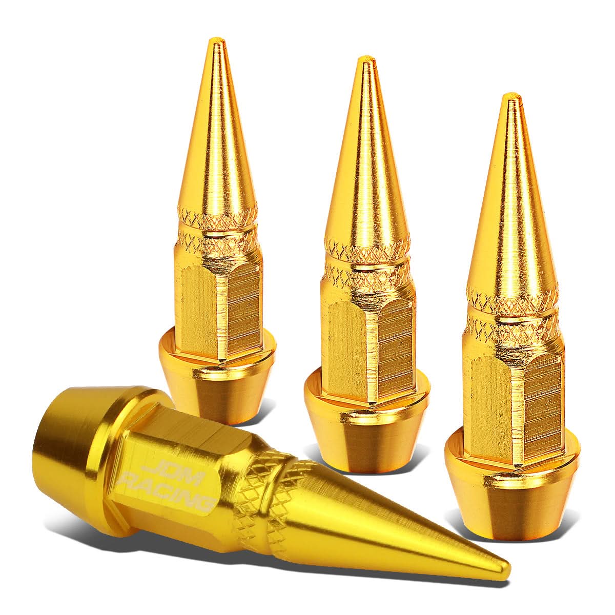 Spiked Lug Nut Style Valve Caps - 45mm Gold