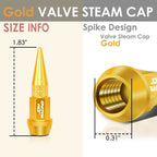 Spiked Lug Nut Style Valve Caps - 45mm Gold