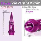 45MM Spiked Lug Nut Style Valve Caps - Purple Polyurethane