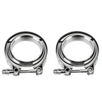 3" V-Band Clamp Set Stainless Steel Exhaust Flanges 2-Piece Kit