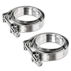 3" V-Band Clamp Set Stainless Steel Exhaust Flanges 2-Piece Kit