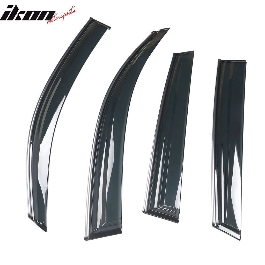 2009-2017 Audi Q5 8R Side Window Visors w/ Chrome Trim PC Injection