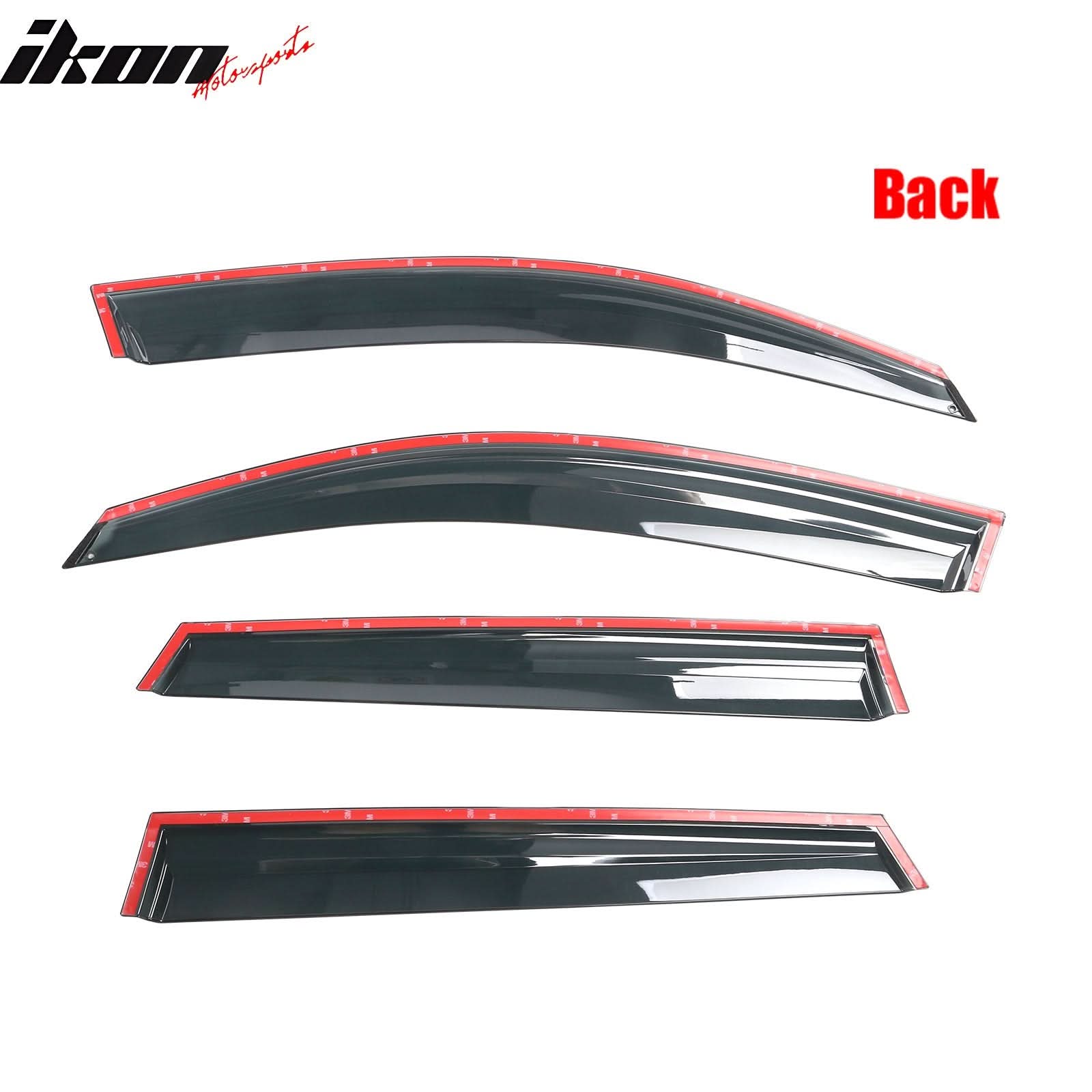 2009-2017 Audi Q5 8R Side Window Visors w/ Chrome Trim PC Injection