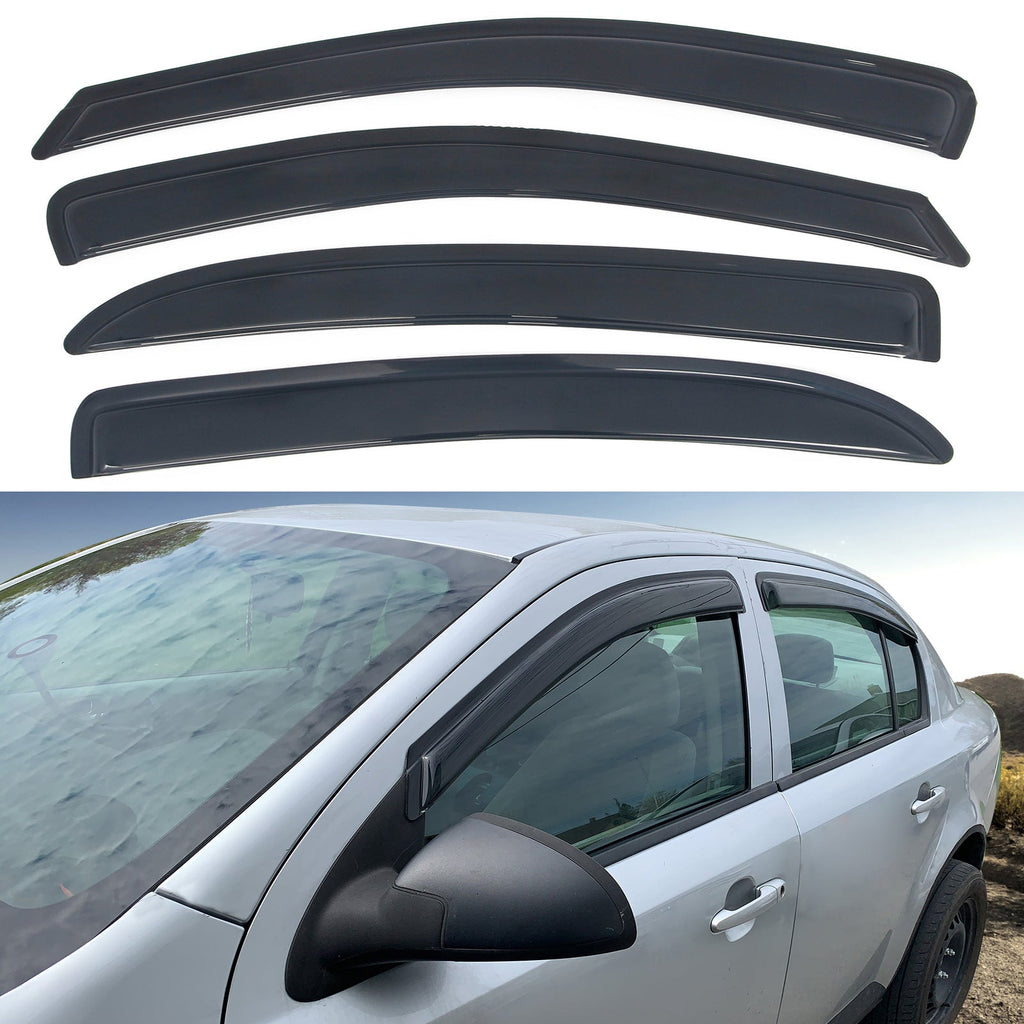 2005-2010 Chevy Cobalt Smoke Tinted Slim Style Visor Windows Acrylic