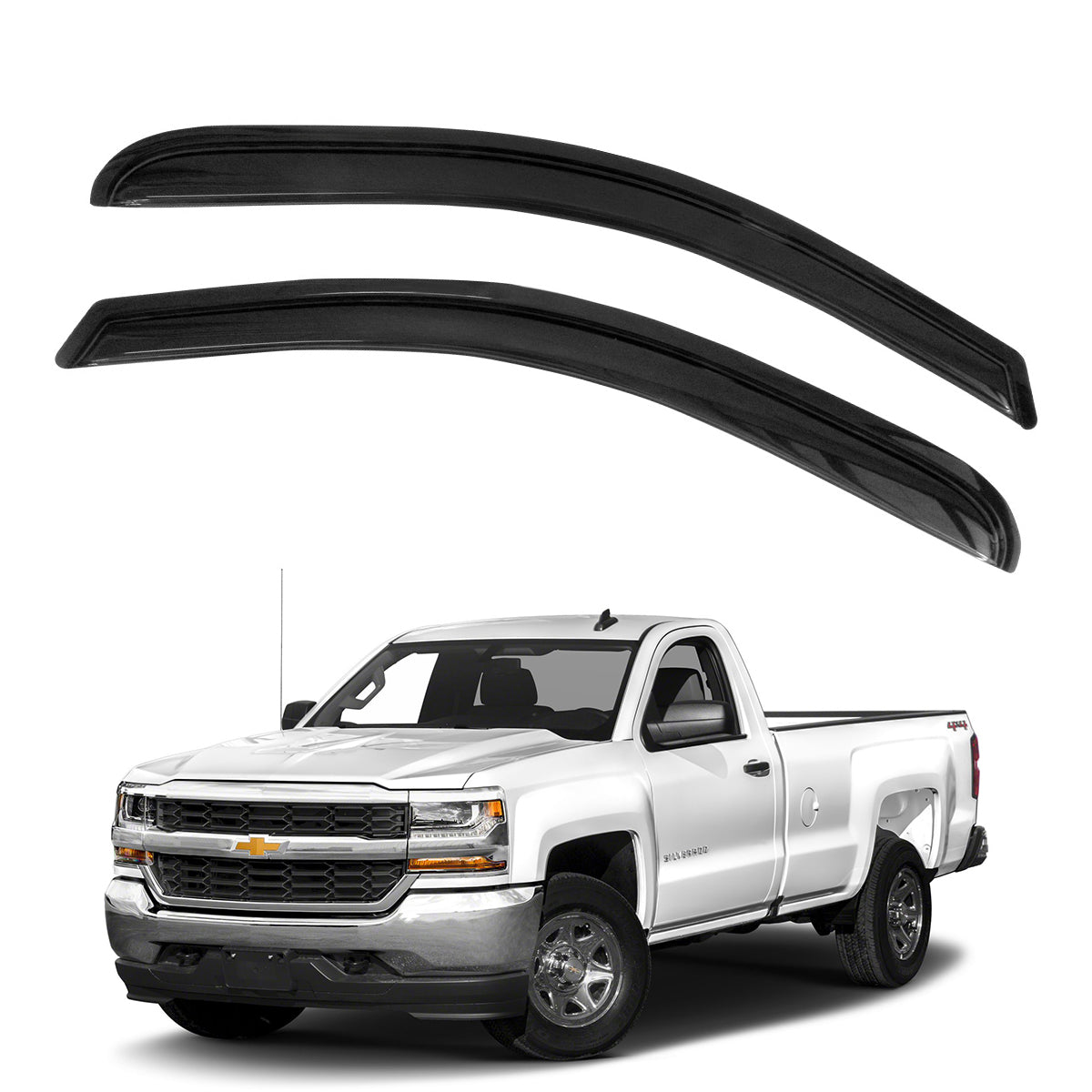 2014-2019 Chevy Silverado GMC Sierra Standard Cab Window Visor Acrylic
