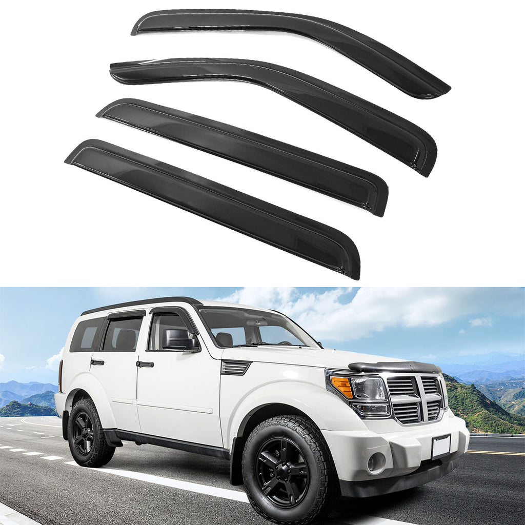 2007-2011 Dodge Nitro Slim Style Smoke Tinted Visor Windows Acrylic