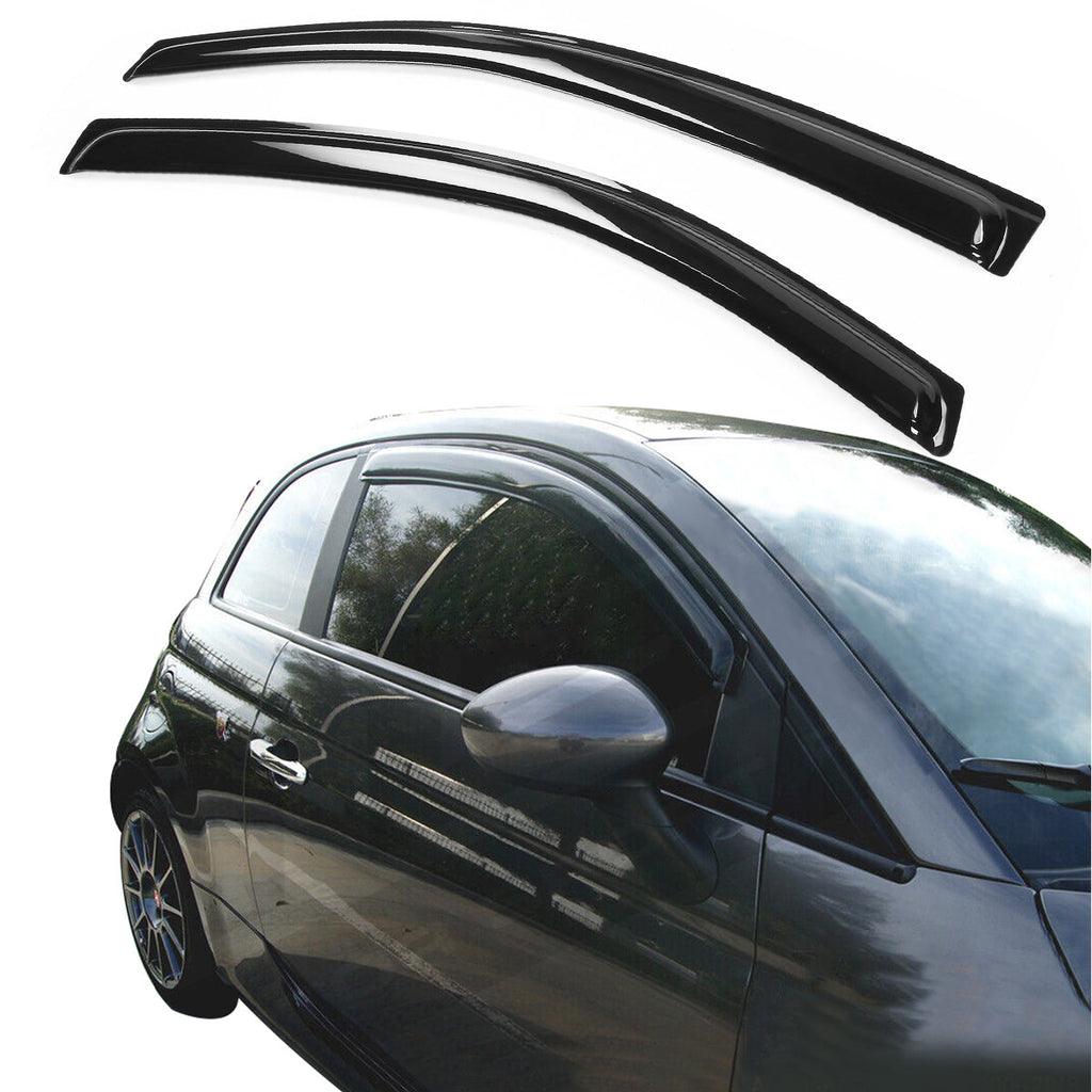 2012-2019 Fiat 500 Side Window Visors Acrylic Sun Rain Guard 2PCS