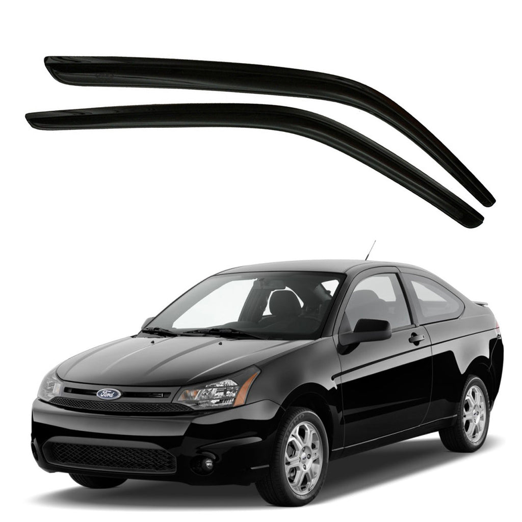 2008-2011 Ford Focus Coupe 2DR Slim Smoke Tinted Visor Windows Acrylic
