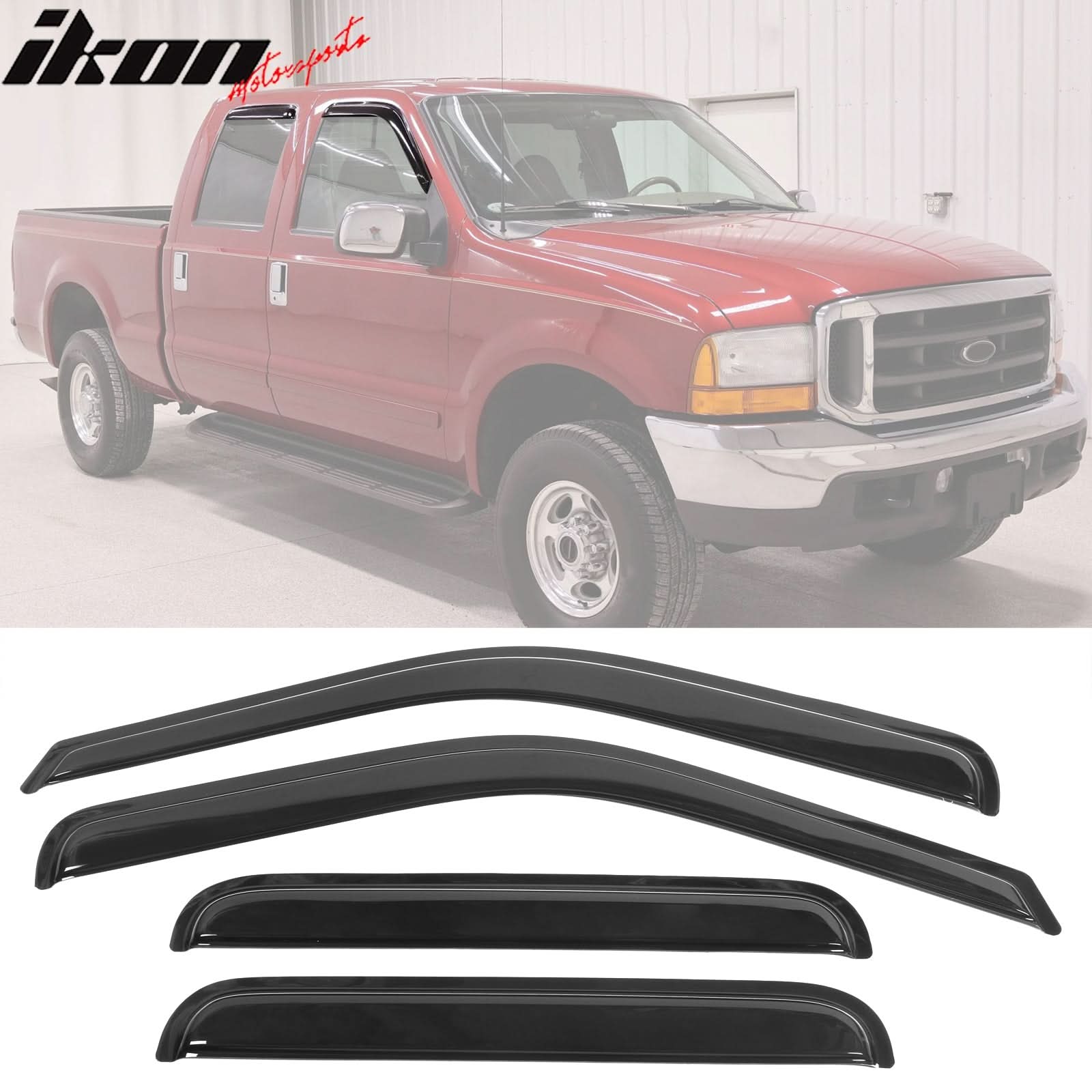 1999-2016 Ford F250-F550 Super Duty Crew Cab Tape On Window Visors
