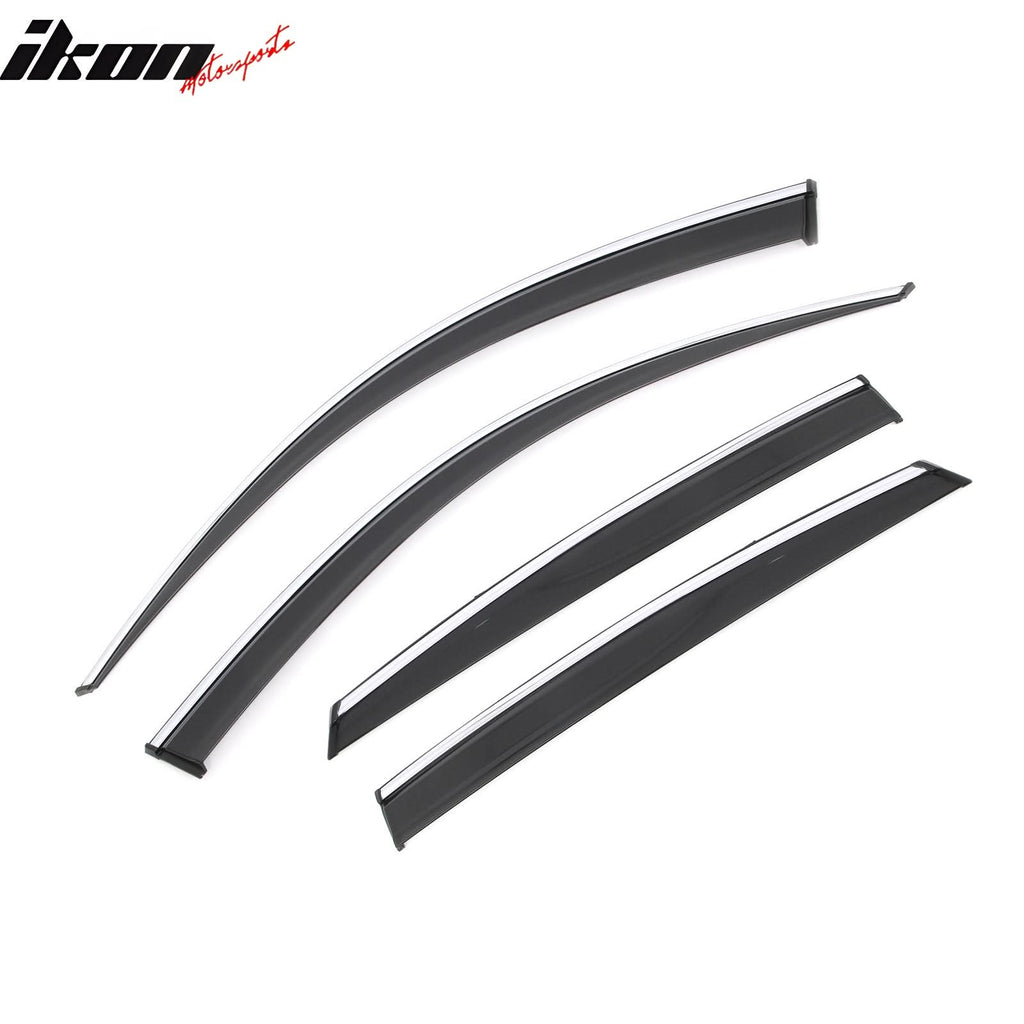 2018-2025 Honda Accord Window Visor Vent Rain Guard W/Chrome Trim PMMA