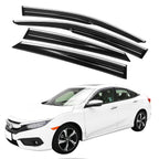 2016-2021 Honda Civic Sedan Smoke Chrome Mugen Window Visors Acylic
