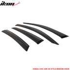 Fits 16-21 Civic X 10th Gen Sedan Roof Spoiler OE Window Visor ABS
