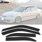 Fits 99-00 Honda Civic Sedan Mugen Front Bumper Lip PP + Window Visors