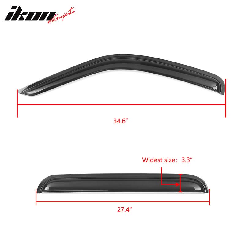 2002-2007 Jeep Liberty Visor Window Rain Guard KJ Tape on Acrylic 4PC