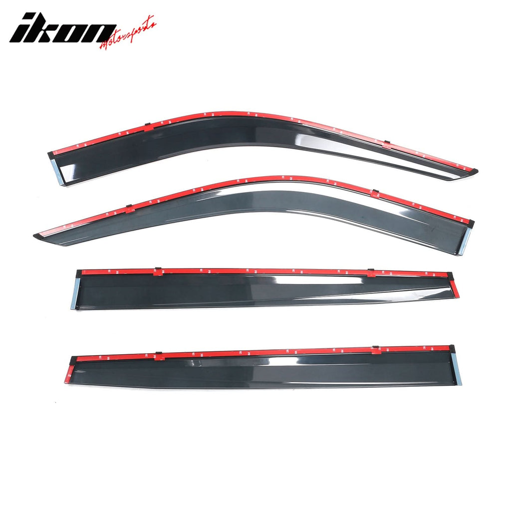2020-2024 Toyota Highlander PC Side Window Visors w/ Chrome Trim 4PCS
