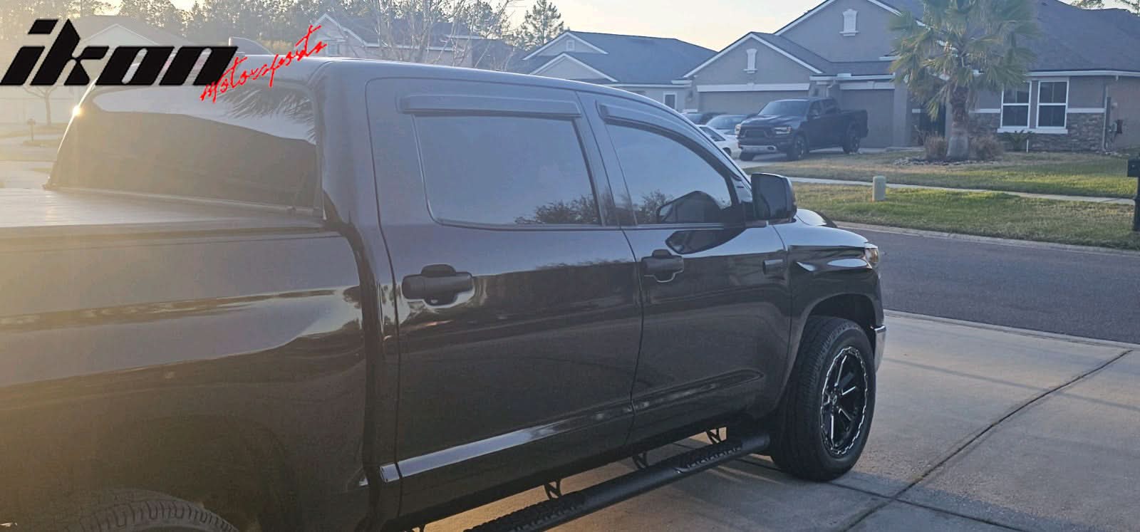 2007-2021 Toyota Tundra Crewmax Cab Tape On Smoke Tinted Visor Windows