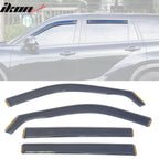 2020-2024 Toyota Highlander PC Side Window Visors w/ Chrome Trim 4PCS