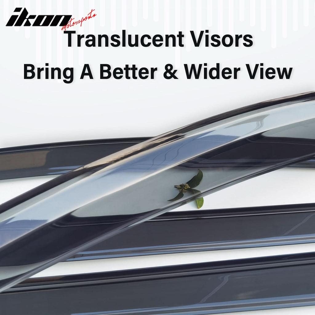 2020-2024 Toyota Highlander PC Side Window Visors w/ Chrome Trim 4PCS