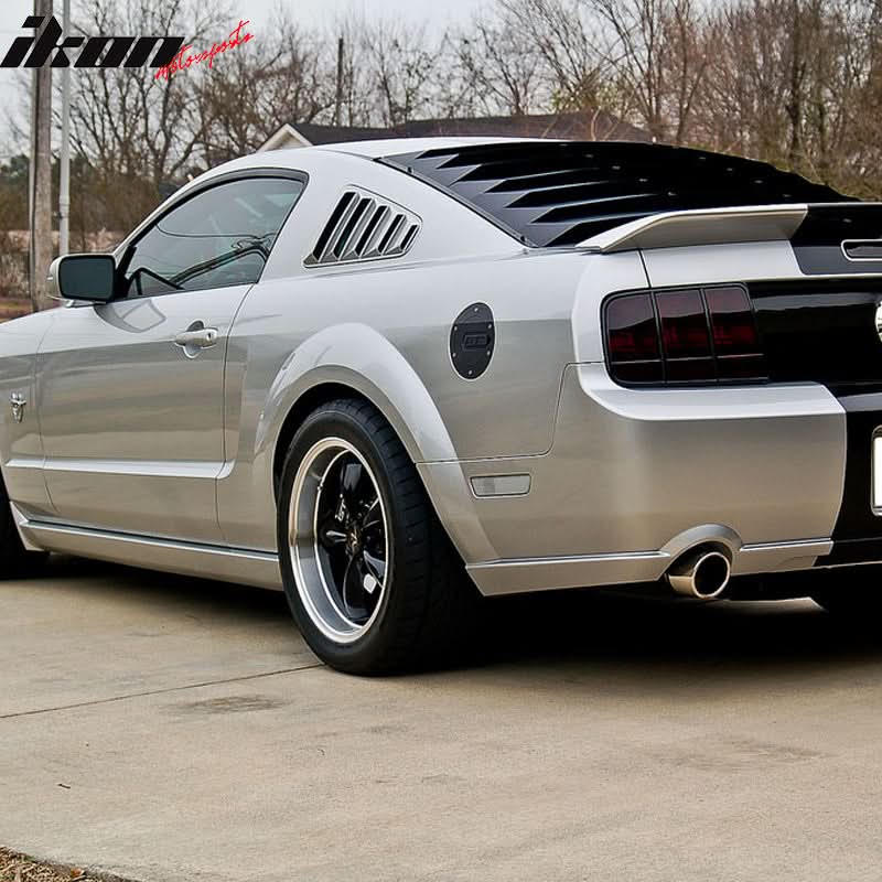 2005-2009 Ford Mustang V6 Side Quarter Window Louvers Windshield Cover