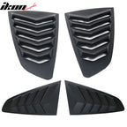 2015-2023 Ford Mustang IKON Unpainted Black Side Window Louvers ABS
