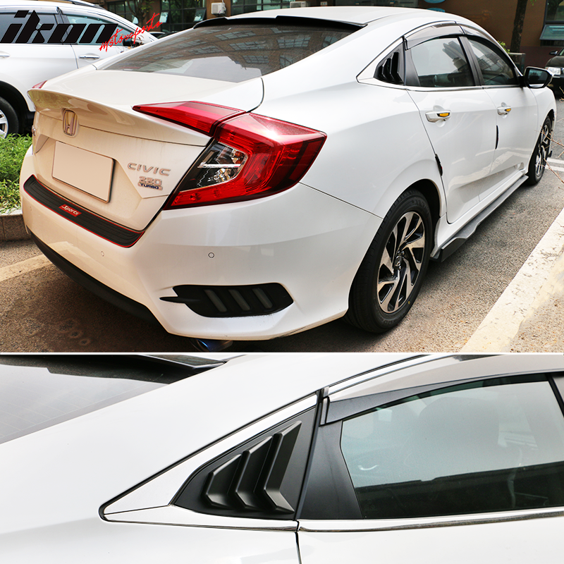 2016-2021Â Honda Civic Sedan Rear Side Window Louver Quarter Panel ABS