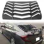 2016-2021 Honda Civic Sedan Black Rear Window Louvers ABS