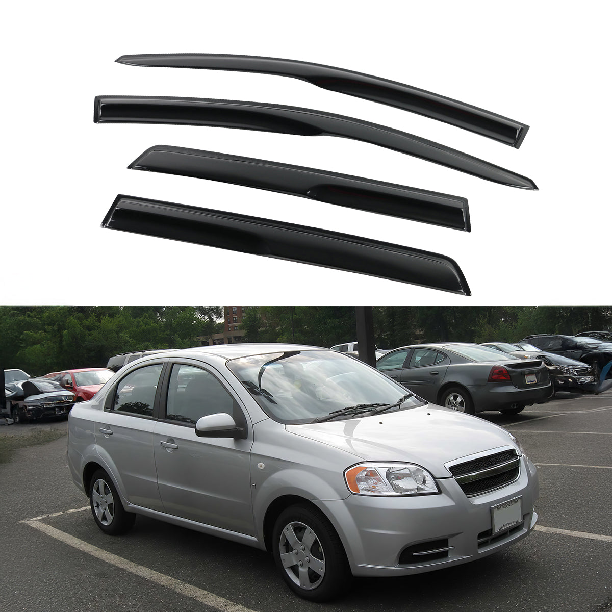 2007-2011 Chevy Aveo5 T200 Hatchback Mugen Style Tape on Window Visors