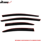 2008-2017 Mitsubishi Lancer EVO Window VisorsAcrylic 4PC