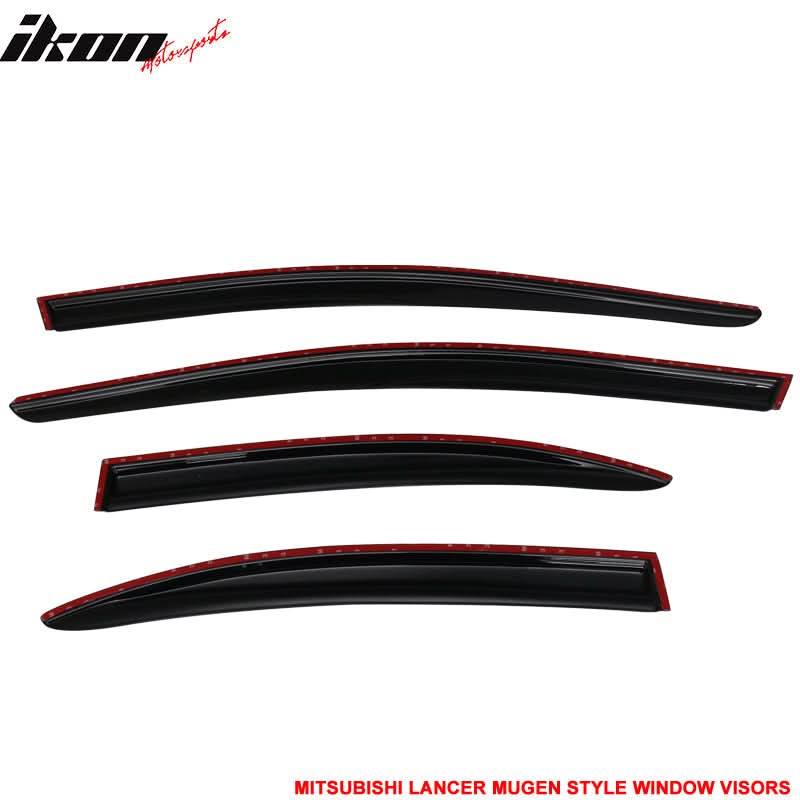 2008-2017 Mitsubishi Lancer EVO Window VisorsAcrylic 4PC